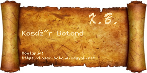 Kosár Botond névjegykártya